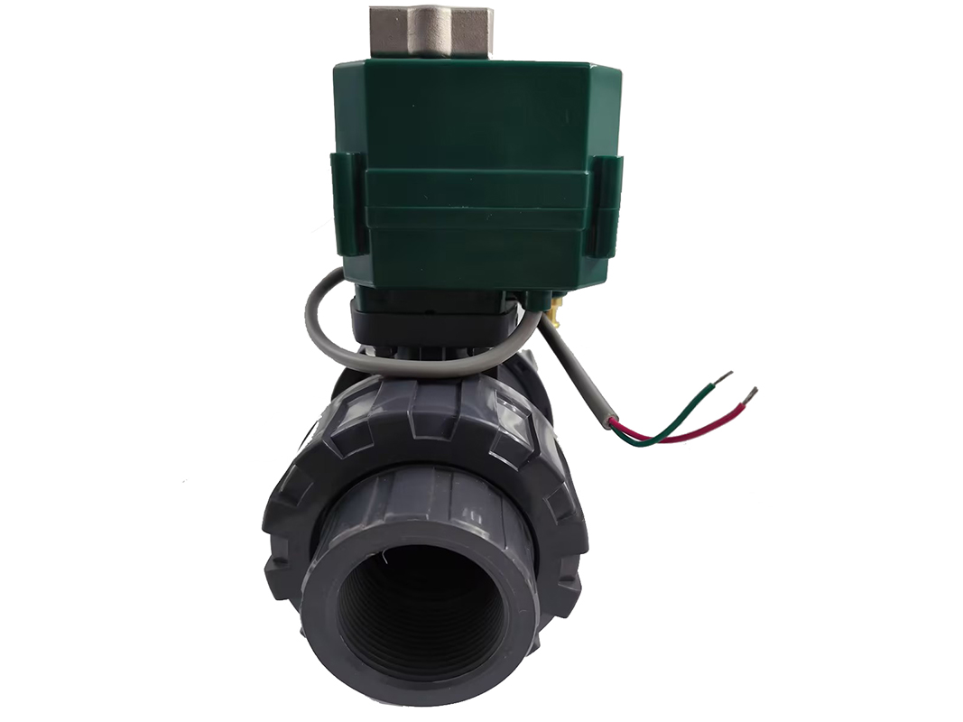 motorized pvc valve 12V, DN40 BSP(1.5”), PVC valve, 2 way, electrical pvc valve, CR04